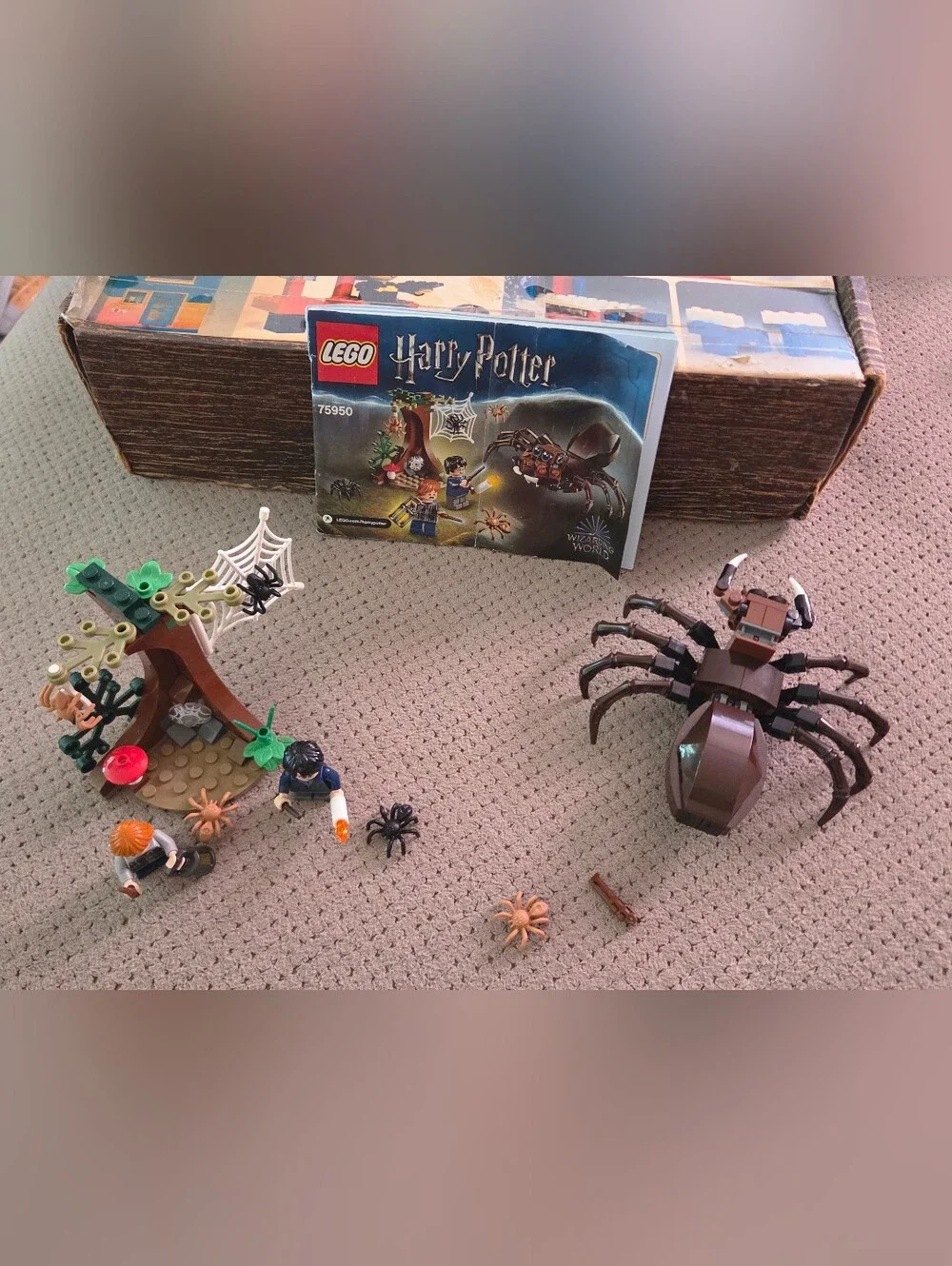 LEGO Harry Potter Aragog's Lair (75950) Minifigures, instructions manual, no box